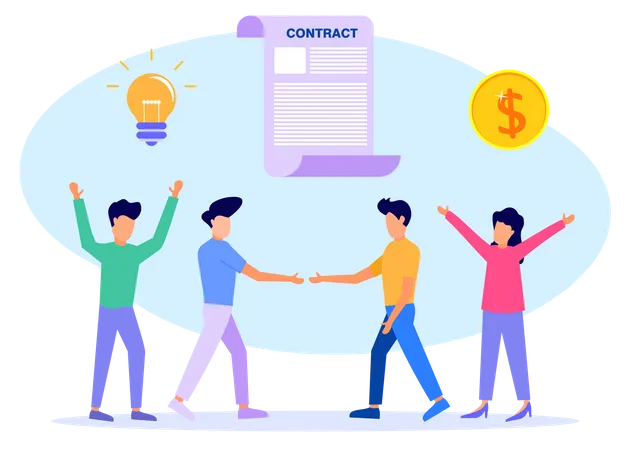 Business Contract  Illustration