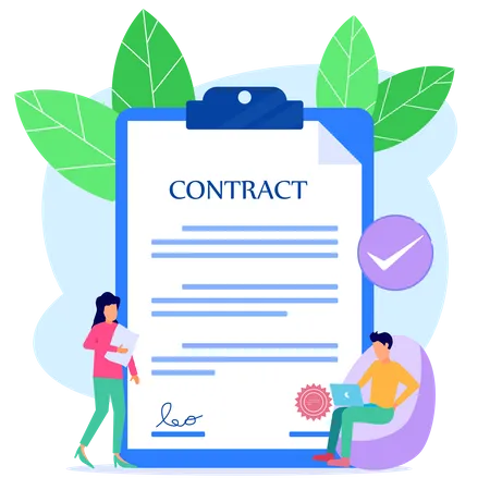 Business Contract  Illustration