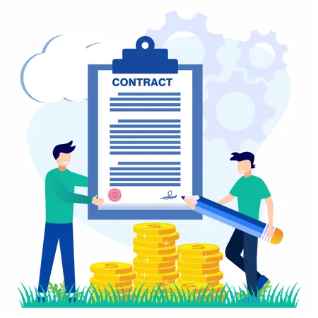 Business Contract  Illustration