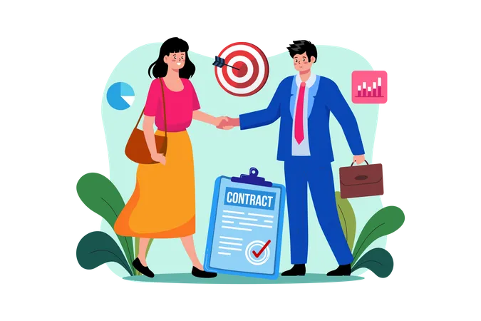 Business Contract  Illustration