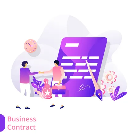 Business Contract  Illustration