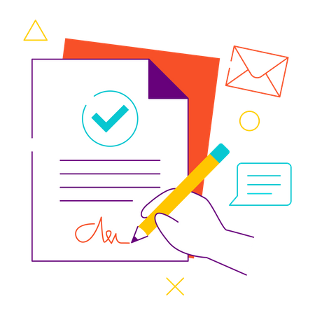 Business Contract  Illustration