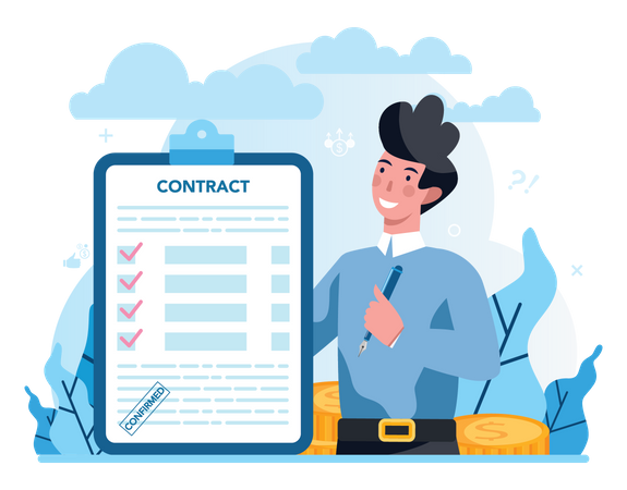 Business Contract Paper  イラスト