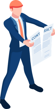Business Contract Termination  Illustration