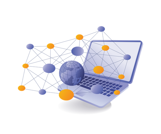 Business cooperation team network  Illustration