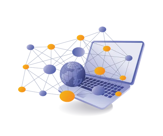 Business cooperation team network  Illustration