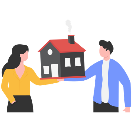 Business couple buying common property  Illustration