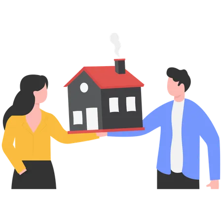 Business couple buying common property  Illustration