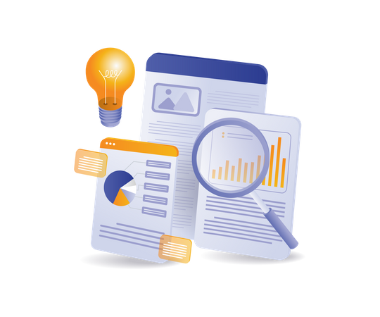 Business creator content analysis ideas  Illustration