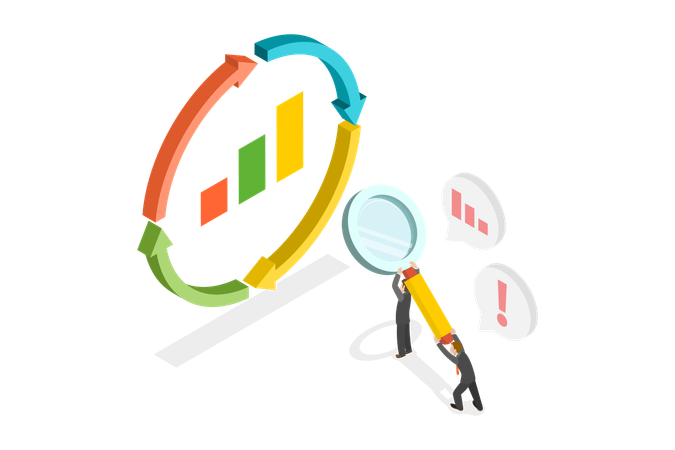 Business Cycle For Marketing  Illustration