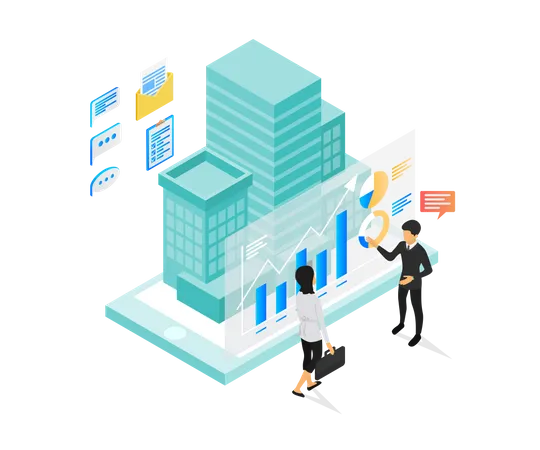 Isometric Style Illustration Of A Company Invoice Report Illustration