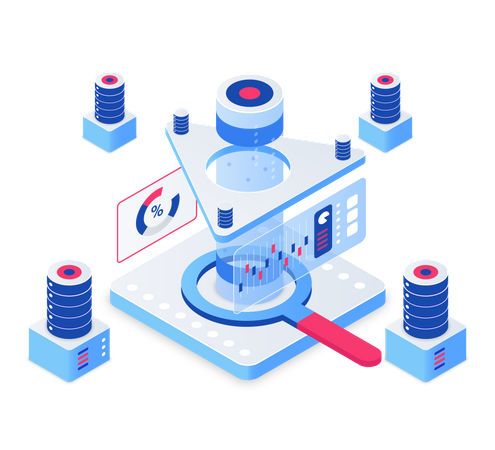 Business data analysis chart  Illustration