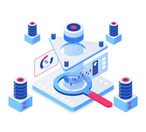 Business data analysis chart  Illustration