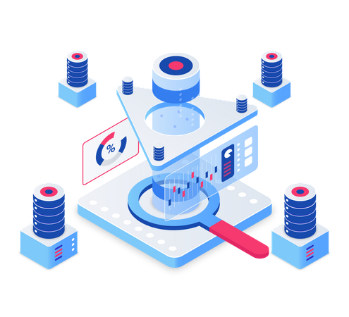 Business data analysis chart  Illustration