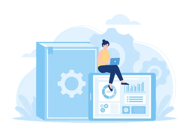 Business data analysis control  Illustration