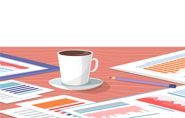 Business data analysis in a coffee break  Illustration