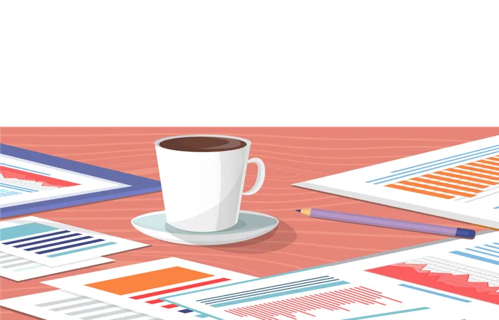 Business data analysis in a coffee break  Illustration