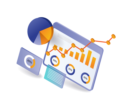 Business data analysis management  Illustration