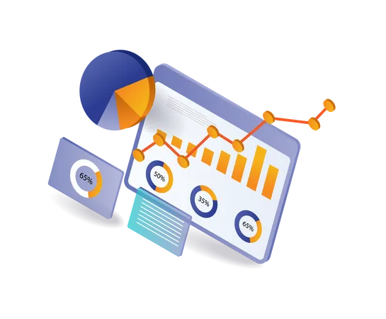 Business data analysis management  Illustration