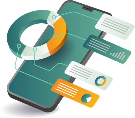 Business data analyst management  Illustration