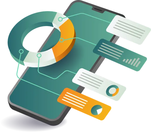 Business data analyst management  Illustration