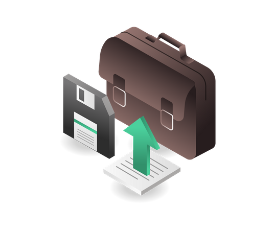 Business data bag  Illustration