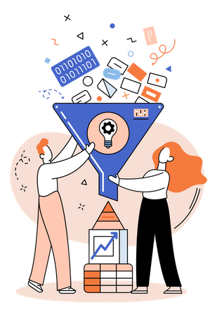 Business Data Funnel  Illustration