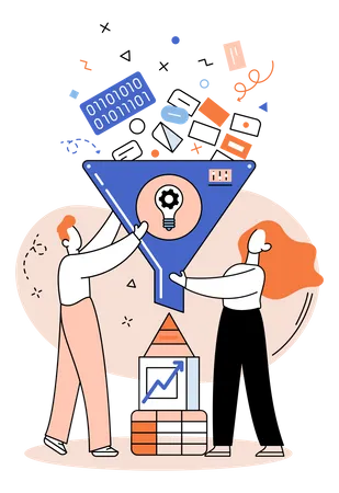 Business Data Funnel  Illustration