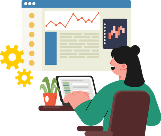 Business data growth  Illustration