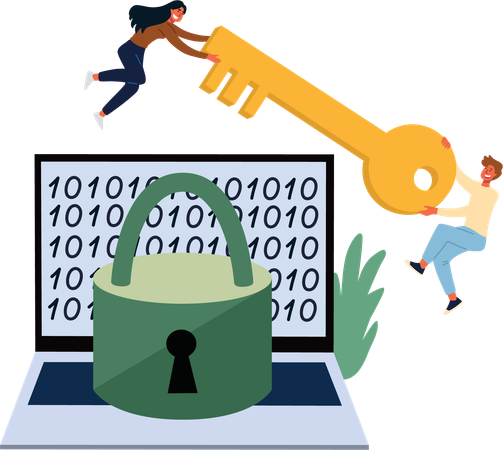 Business data lock  Illustration