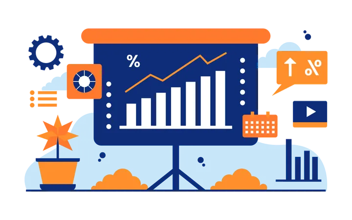 Business Data presentation  Illustration