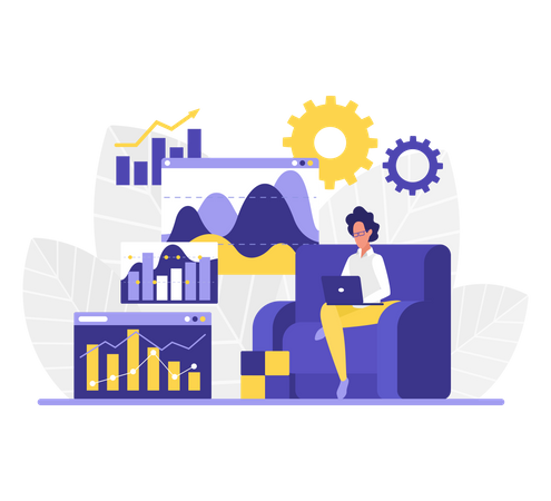 Business data presentation  イラスト