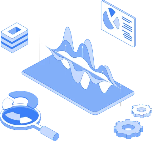 Business data presented on presentation board  Illustration