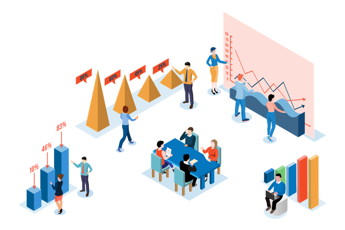 Business data representation Illustration