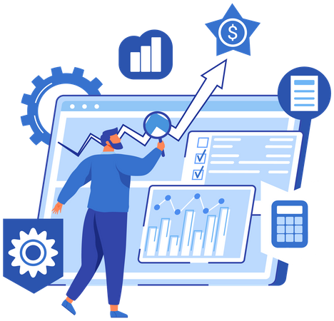 Business data research  Illustration