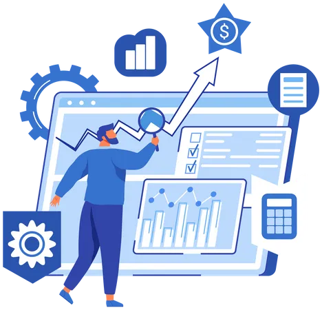 Business data research  Illustration