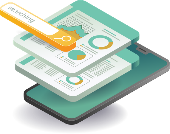 Business data search technology analysis  Illustration