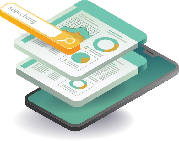 Business data search technology analysis  Illustration