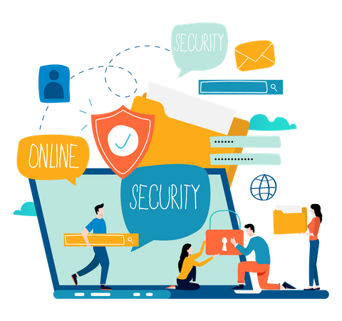 Business data security Illustration