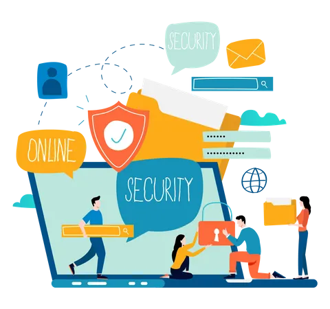 Business data security  Illustration