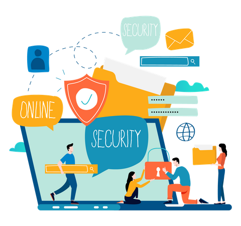 Business data security  Illustration