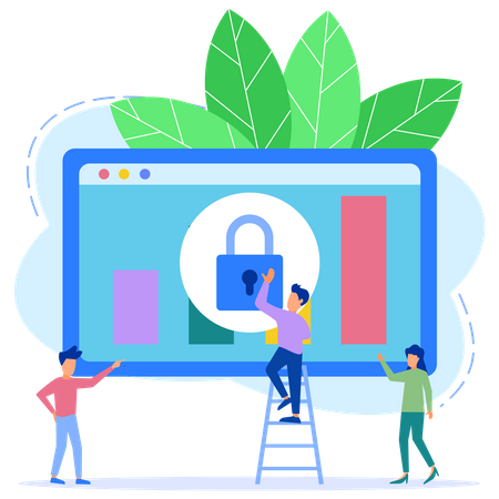 Business Data Security  Illustration