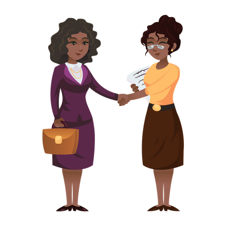 Business Deal Between Businesswomen Illustration
