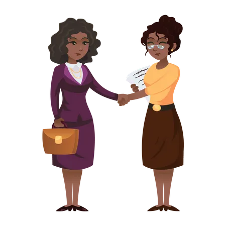 Business Deal Between Businesswomen Illustration
