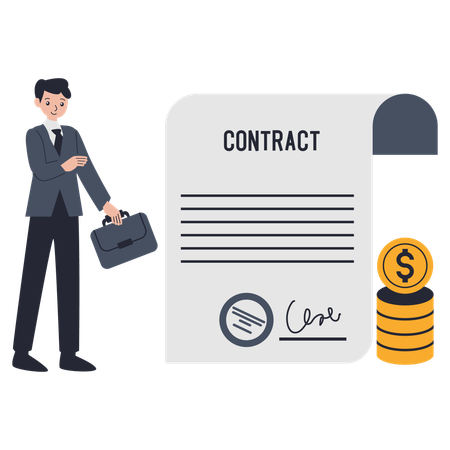 Business Deal Contract  Illustration
