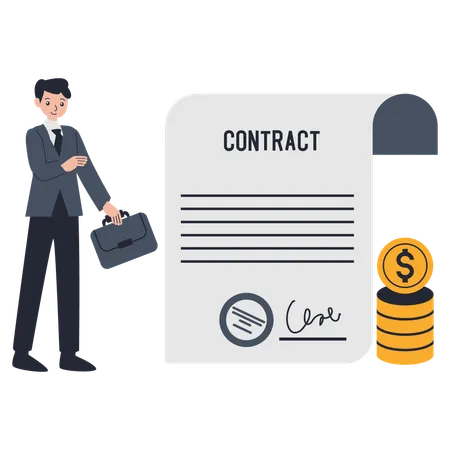 Business Deal Contract  Illustration