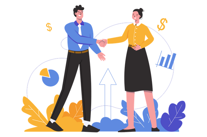Business deal handshake  Illustration