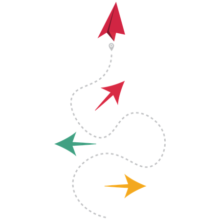 Business decision making and the way to success  Illustration