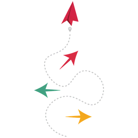 Business decision making and the way to success  Illustration