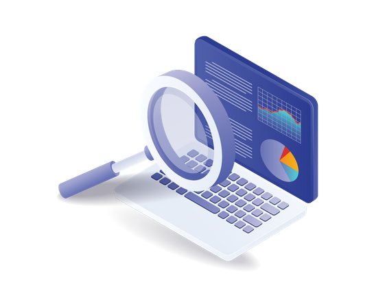 Business developer analysis data management  Illustration